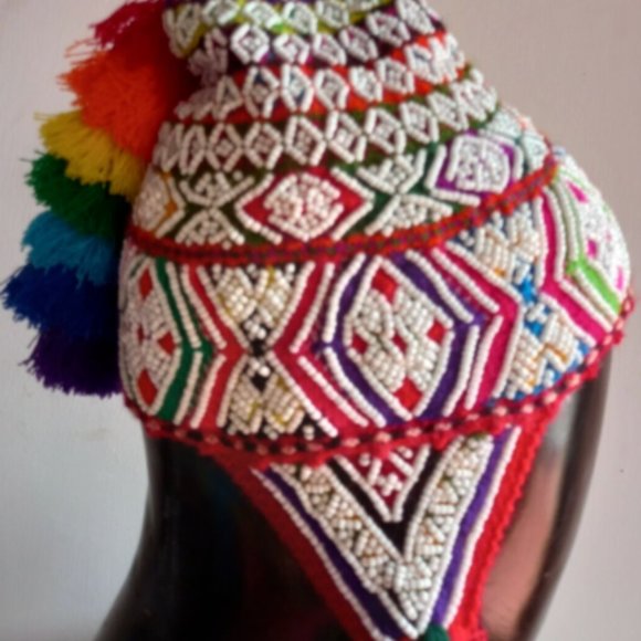 Peruvian Handmade Unisex Chullo hat cap - winter warm - ceremonial Shaman main image 9